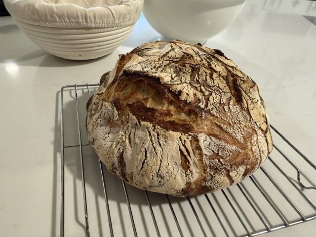 Crusty naturally leavened sourdough loaf